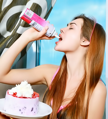 Birthday teen girl celebrates by getting naked at home