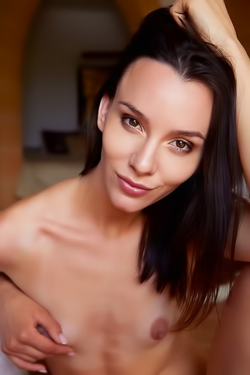 Seductive tall brunette with an incredibly stunning body